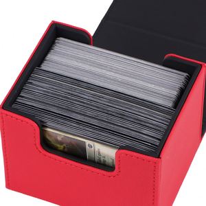 Boîte de rangement compacte et portable pour cartes à collectionner en PU avec texture diamant, petite boîte carrée en cuir - Product Image 4