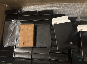 Magnetic Wallet Aluminum pop <strong>Card</strong> Holder Leather Wallet with Rfid - Product Image 5