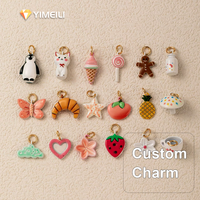 YIMEILI&3D Pendentif tridimensionnel de dessin animé, mignon, animaux et aliments (chat, pingouin, cygne, papillon), accessoires de breloques DIY