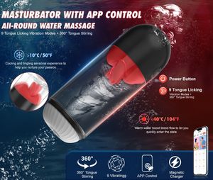 Masturbateur à tasse avec langue qui tourne à 360 degrés, 9 modes, contrôle par application, pour adultes - Product Image 6