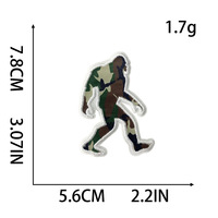 Fer sur broderie couleur verte Bigfoot Adventure Patch pour vêtements chapeau sac