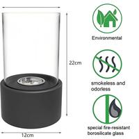 Lampe de table moderne en acier inoxydable pour extérieur, portable, avec verre trempé, pour cheminée à alcool, chauffage intérieur, lumières créatives