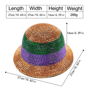 Chapeau de pêcheur multicolore orné de strass scintillants, accessoire de mode pour la protection solaire en extérieur - Product Image 4