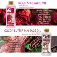 Huile Corporelle 100% Pure Éclaircissante et Blanchissante à la Rose, Carotte, Curcuma, Amande, Beurre de Cacao, Vitamine C et Arbutine pour Massage Corporel