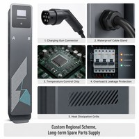 Cargador Inteligente para Vehículos Eléctricos 11kW 7kW 22kW Tipo 1 Tipo 2 de Suelo, con OCPP, APP, WiFi, RFID, CE, LCD, OEM, IP65, para Estación Doméstica, de Fábrica, Proveedor