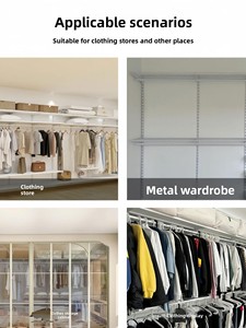 Armoire ouverte en métal avec structure en acier, murale, sur mesure pour toute la maison, <span class=keywords><strong>dressing</strong></span> intégré, armoire sur mesure, <span class=keywords><strong>dressing</strong></span> sur mesure - Product Image 3