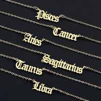 Collier en forme de lettres en or 18K personnalisé, pendentifs avec nom, en acier inoxydable, OEM/ODM, pour hommes et femmes, pièces