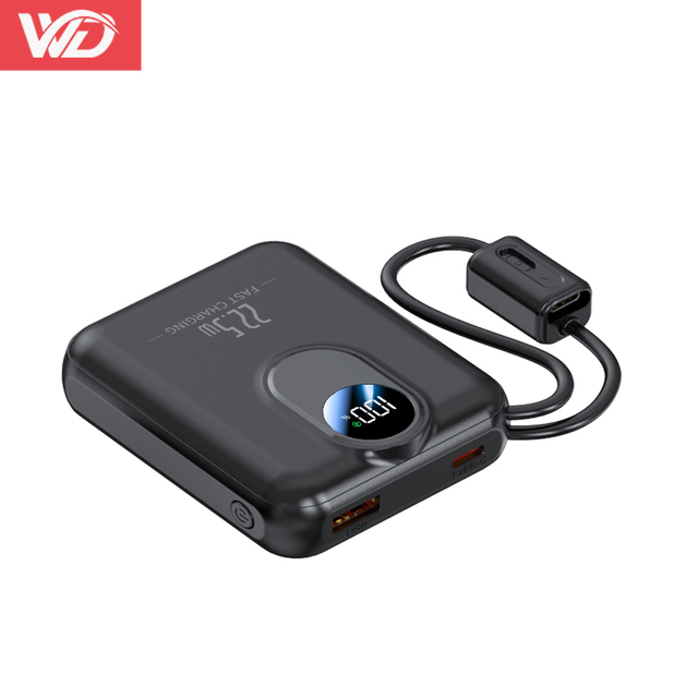 High Quality Mini Portable Charger 10000mah Power Bank LED Display QC3.0 PD 20W Fast Charging Slim PowerBanks 10000 MAh USB-C