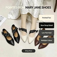 Venta al por mayor directa de fábrica: Zapatos Mary Jane de tacón grueso para mujer, estilo retro elegante, planos para ir al trabajo, de corte bajo y sin cordones.