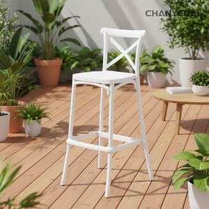 Sillas Altas Personalizables de Color Rojo Intenso para Exteriores con Patas de Metal Sólido, Altura del Asiento de 65 y 75 <span class=keywords><strong>Centímetros</strong></span> - Product Image 1