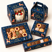 Boîte à pâtisserie de Noël personnalisée en papier kraft avec fenêtre pour biscuits, gâteaux, cupcakes, desserts, fêtes de fin d'année, vente en gros