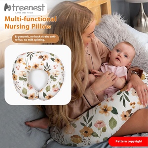 Oreiller d'Allaitement Multifonctionnel en U pour Femmes Enceintes Post-partum et Bébés, Fournitures Anti-Régurgitation et Maintien Couché - Product Image 2