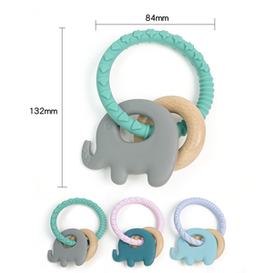 <span class=keywords><strong>Silicone</strong></span> personnalisé avec <span class=keywords><strong>bois</strong></span> <span class=keywords><strong>de</strong></span> hêtre jouets à mâcher bébé jouets <span class=keywords><strong>de</strong></span> <span class=keywords><strong>dentition</strong></span> forme d'éléphant anneaux enfants <span class=keywords><strong>dentition</strong></span> pour enfants - Product Image 6
