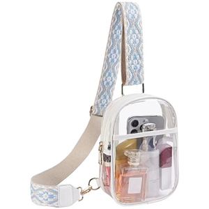 Sac bandoulière étanche approuvé pour les stades, unisexe, en PVC transparent, sac de poitrine transparent, personnalisable - Product Image 1
