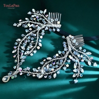 YouLaPan Peigne à cheveux exquis en cristal et strass, fait main, élégant, pour mariée, anniversaire, banquet, soirée dansante, HP991