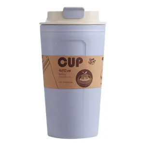 BPA الحرة قابلة لإعادة الاستخدام المحمولة شرب كأس السفر الرياضة زجاجة القهوة الخيزران الألياف القدح