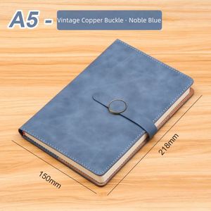 X418 <b>A5</b> Vintage Copper Button Soft <b>Cover</b> Design Thread-bound Binding Business <b>Notebook</b> - Product Image 2