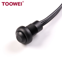 Interrupteur à bouton poussoir électrique autobloquant Toowei 12MM 3A 12V, bouton noir sans lampe, interrupteurs momentanés étanches pour klaxon de voiture