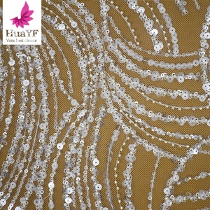 Hot Sale Elegant French <strong>Soft</strong> Beads Tulle <strong>Lace</strong> With Sequins <strong>Fabric</strong> for Women Party Dress <strong>Wholesale</strong> Price HY2108-1 - Product Image 3