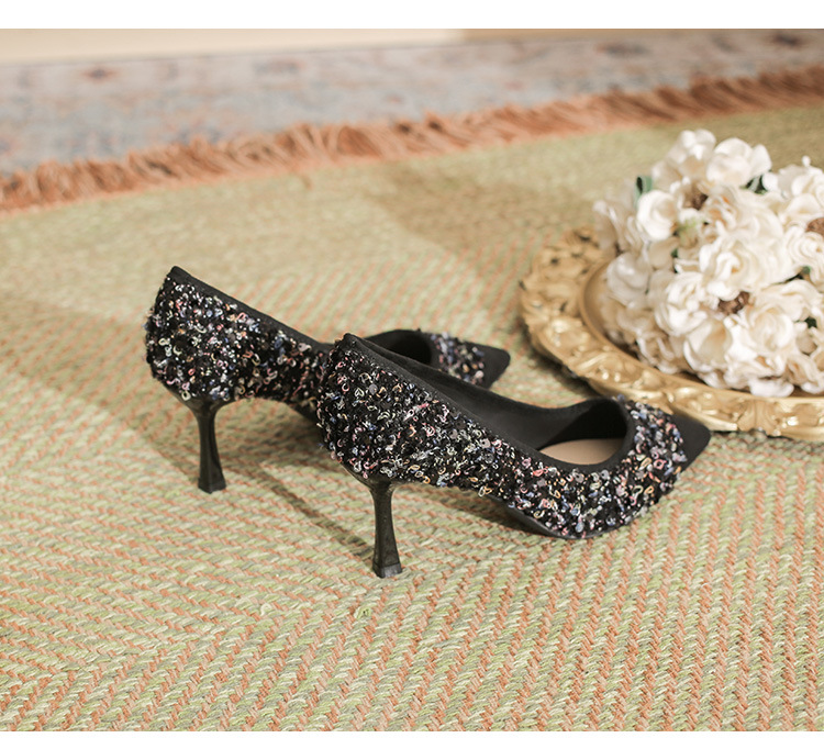 Elegant Black High Heel Pumps - Women's Bridal Shoes with Buckle Strap for  Weddings and Special Occasions