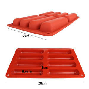 Moldes <span class=keywords><strong>de</strong></span> <span class=keywords><strong>silicona</strong></span> para mousse <span class=keywords><strong>de</strong></span> barra rectangular <span class=keywords><strong>de</strong></span> 8 cavidades, sin BPA, para manualidades caseras - Product Image 4