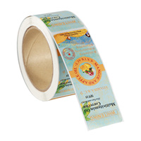 Impresión de Etiquetas Personalizadas en Rollo, Gráficos Retro, Texto, Código de Barras, Etiquetas Autoadhesivas Impermeables en Rollo para Envasado de Alimentos en Botellas