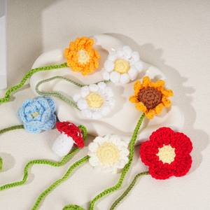 Handmade Trắng Daisy Hoa Dệt Kim <span class=keywords><strong>Crochet</strong></span> Trang Sức Quyến Rũ Trang Trí Nội Thất Cho <span class=keywords><strong>Crochet</strong></span> Túi Dệt Vải Valentine Của Ngày Lễ Tạ Ơn - Product Image 1