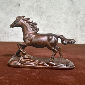 خشب الأبنوس نحت اثني عشر حصان البروج لنجاح ديكور المنزل الماهوجني الحرف اليدوية الحصان الحلي - Product Image 2