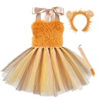Costume de lion pour filles, ensemble de cosplay animal pour enfants, matière polyester, costume de fête de Noël et de spectacle sur scène