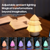 Diffuseur décoratif pour arbre de Noël, lumière LED à 7 couleurs changeantes, veilleuse, 120 ml, brume froide ultrasonique, mini aromathérapie USB pour la maison