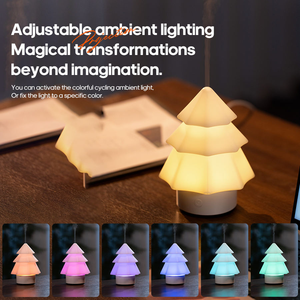 Difusor Decorativo para Árbol de Navidad, Luz Nocturna <span class=keywords><strong>LED</strong></span> de 7 Colores Cambiantes, 120 ml, Ultrasónico, Vapor Frío, USB, <span class=keywords><strong>Mini</strong></span> Aromaterapia para el Hogar - Product Image 4