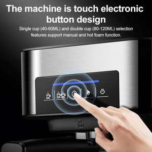 Machine à expresso portable en acier inoxydable de style italien 20 bars avec mousseur à lait pour expresso, cappuccino, latte, mocha - Product Image 2