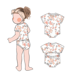 Fabrieksgroothandel Zomer Baby Romper Op Maat Logo Korte Mouwen Korte Broekjes Ademend Huidvriendelijk Open Rug Nieuwgeboren Outfit - Product Image 6