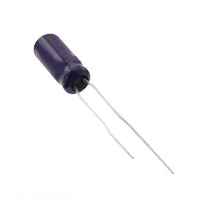 ตัวเก็บประจุแบบมีรูผ่านสำหรับ20% สารส้ม100 uF 10V ตัวเก็บประจุแบบมีรูสำหรับ ECA-1AM101I 100 uF - Product Image 1