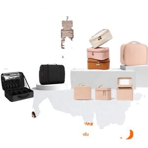 Bolsa de maquillaje con cordón para mujeres acolchada, organizador de viaje grande con logotipo personalizado de fabricante de muestra gratis - Product Image 3