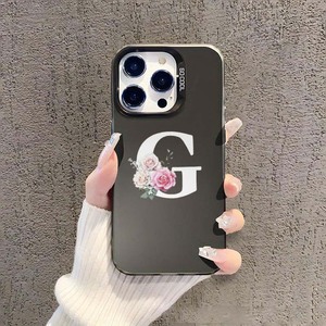 Fleur grande lettre impression plaqué argent clé TPU PC housse de té<span class=keywords><strong>l</strong></span>éphone portable pour <span class=keywords><strong>Iphone</strong></span> 8 X Xr <span class=keywords><strong>Xs</strong></span> 11 12 13 14 15 16 Pro 17 - Product Image 2