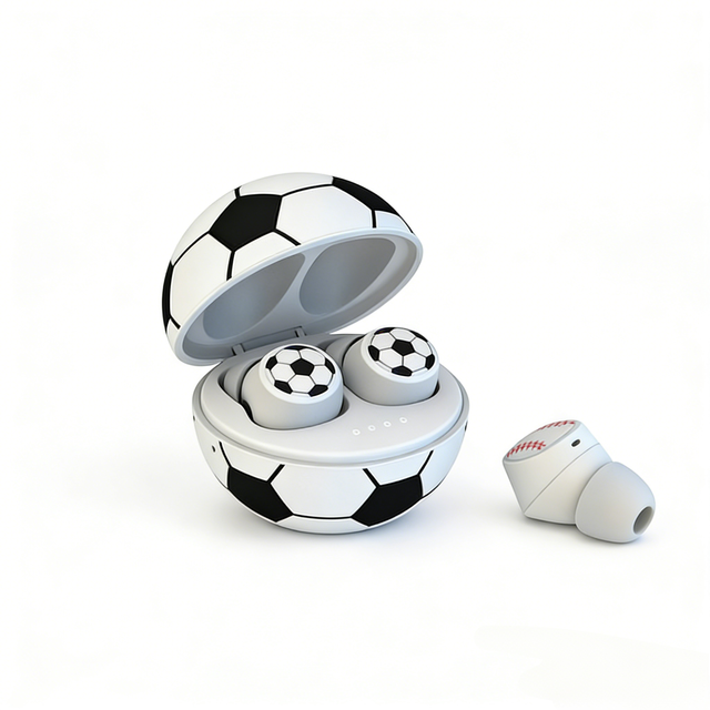 TWS Wireless Earbuds 6.0 HiFi Stereo Sound In-Ear with 350mAh Charging Case Cute Ball Design Earphones for Sports