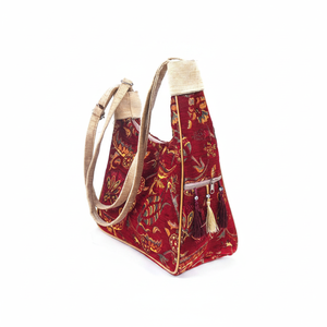 Traditional Turkish Kilim Designed and Tasseled Bag - Product Image 2