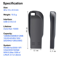 Clé USB 3.0 Métallique Haute Vitesse en Gros, Nouvelle Clé USB 32 Go/64 Go/128 Go avec Logo Personnalisé, Clé USB Professionnelle pour Ordinateur