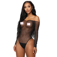 Transparent Mesh Bodysuit for Adult Women, Sexy Lingerie