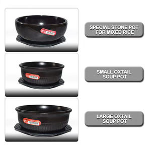 고품질 한국식 비빔밥 돌솥, 트레이 포함 세라믹 찜 냄비 논스틱 블랙 한국 돌솥 비빔밥 - Product Image 5