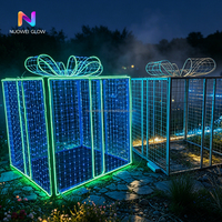 Sculpture lumineuse LED NUOWEI GLOW, cadre en fer, imperméable, durable, ornement lumineux 3D pour l'extérieur, festivals et célébrations