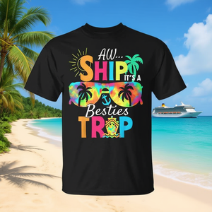 Camiseta Aw Ship It'S A Besties Trip 2025 Friends Vacay Cruise - Product Image 3