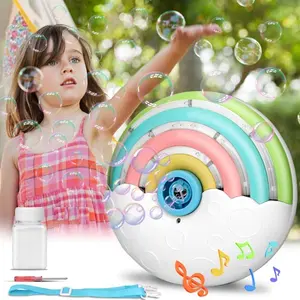 Automatische Rainbow Bubble Toys Elektrisches Design Bubble Machine mit Musik und Licht Rainbow Circle Bubble Machine Toys