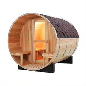 Grosir 1-2 orang pabrik rumah jauh kayu Cedar merah prefabrikasi pedesaan Kanada luar ruangan barel Sauna - Product Image 2