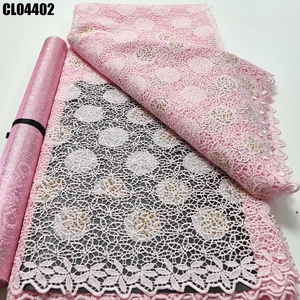 Tessuto in Pizzo Tradizionale Africano all'Ingrosso, Tessuto Ricamato con Cristalli Austriaci, <span class=keywords><strong>Guipure</strong></span> per Abbigliamento Senegal e Mali - Product Image 4