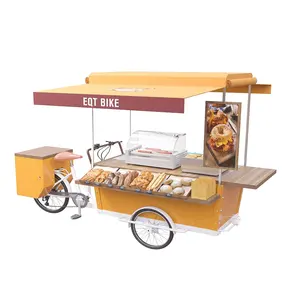 Mobile 3 Wheel Fast Food Hot Dog Bike With Water System And Storage Box