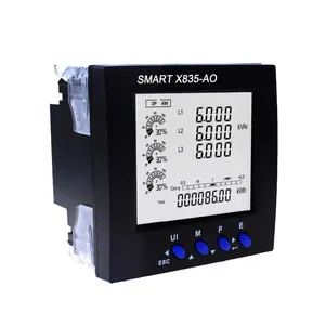 X835-AO cerdas layar Lcd, pengukur daya Rs485 Modbus 3 fase multifungsi