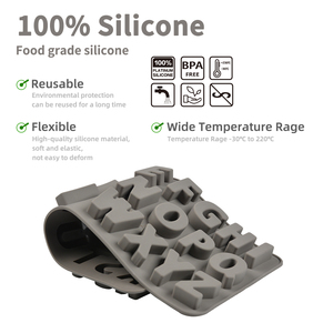 Moldes de Silicona SILIKOLOVE para Decoración de Pasteles de Cumpleaños, Moldes de Letras del Alfabeto de Silicona para Dulces y Chocolate - Product Image 2