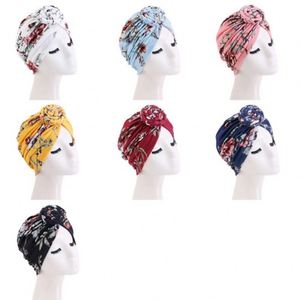 Wholesale Ready Ship Women Turban Pattern Printed African Knot Headwrap Twist Knot Beanie Pre-<b>Tied</b> Bonnet Cap Outdoor - Product Image 6